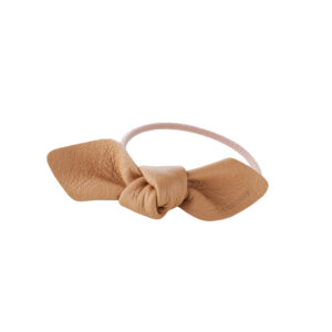 CORINNE Leather Bow Small Hair Tie