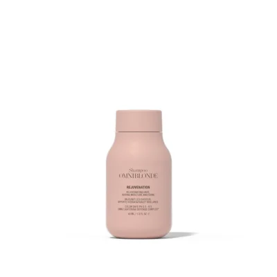 Rejuvenation Shampoo 40ml fra Omniblonde – shampoo til blondt hår, der fugter, genopbygger og giver glans.